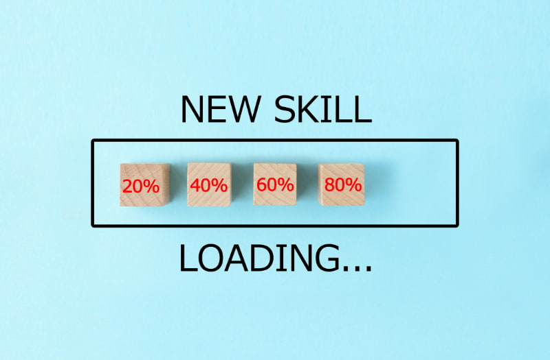 New skills percentage bar growing