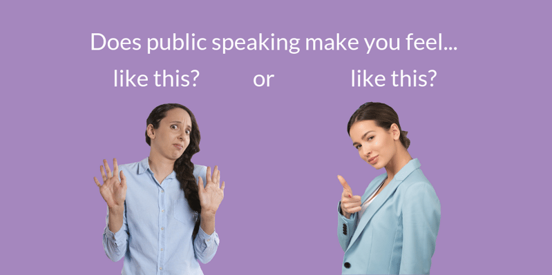 Two people showing how to combat glossophobia