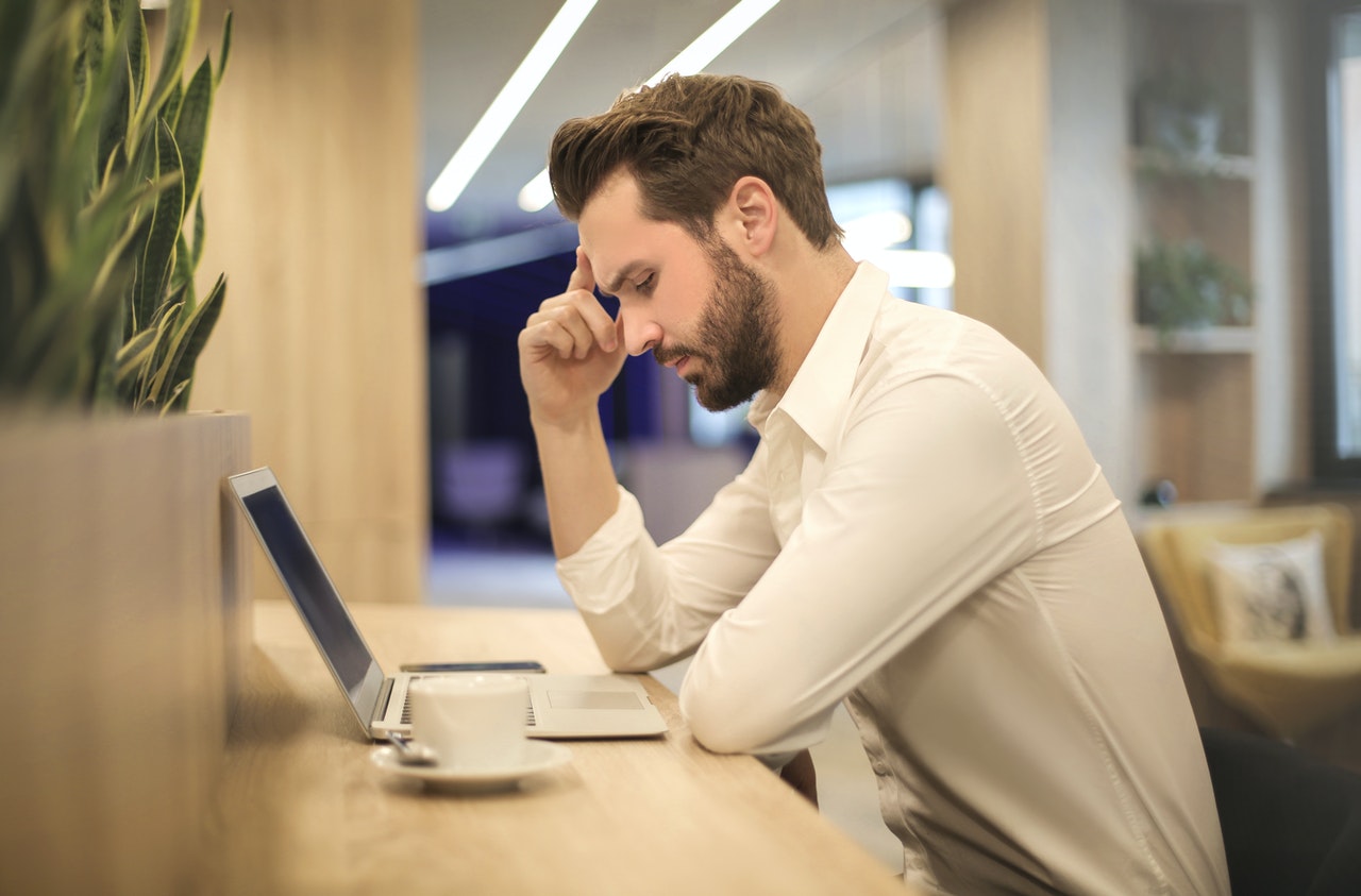 Employee at work struggling from poor mental health in the public sector