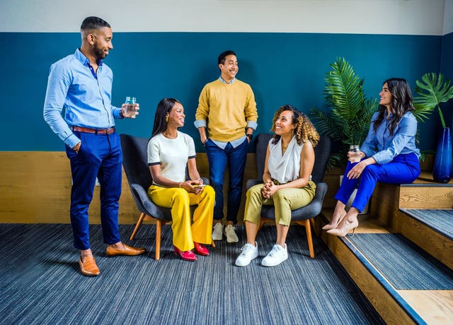 Group of employees at work learning how to have better conversations