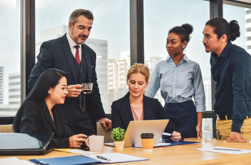 Group of people creating a leadership development program