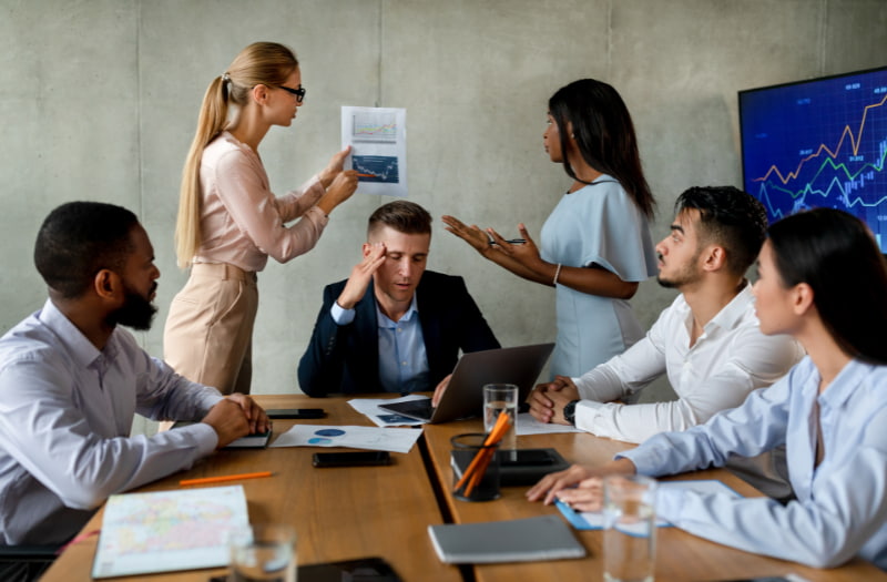 Employees dealing with conflict in the workplace